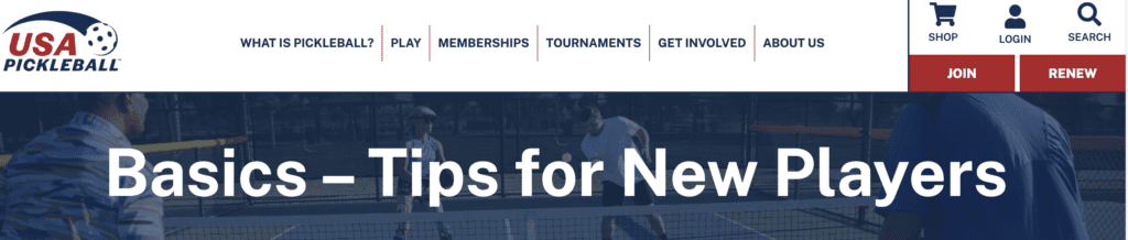 Basic tips for new players from USA Pickleball